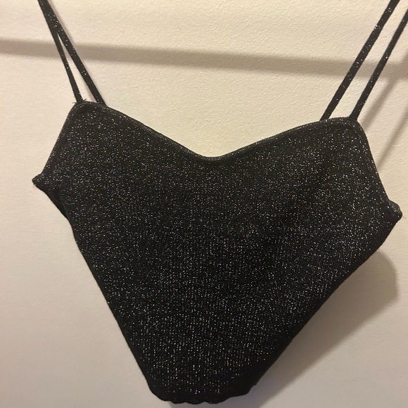 NWT H&M black glittery tank top - Picture 3 of 5